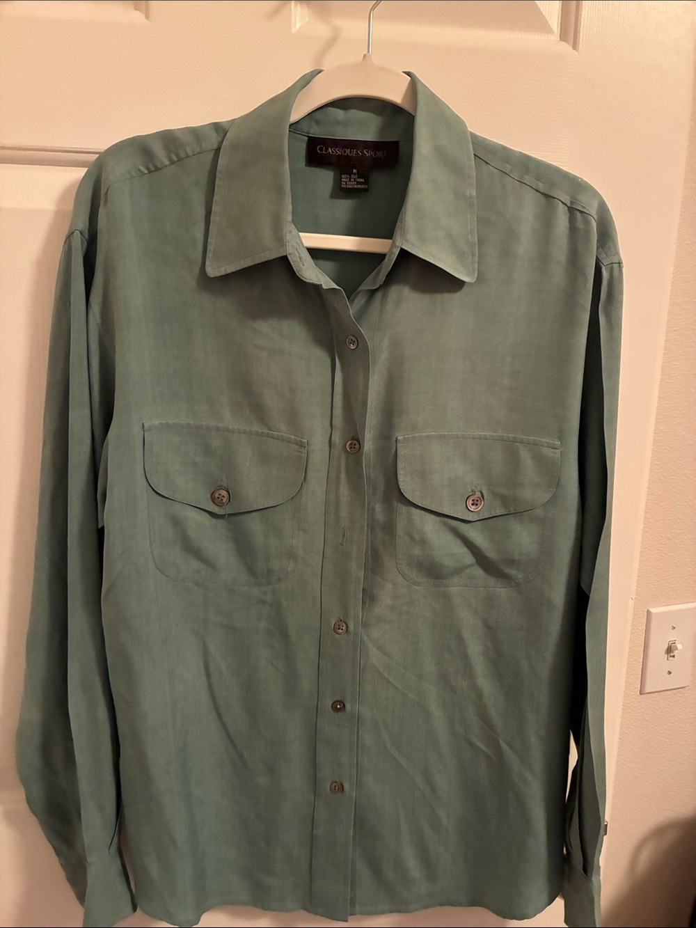 Women's Sage Green Button-Down Shirt